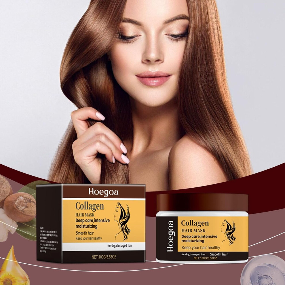 Gogerstar Collagen Hair Treatment, Deep Repair Conditioning, Collagen Hair Mask Essence For Deep Repair, Dry, Damaged Hair