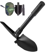 Multifunctional shovel for camping, suitable for camping/fishing/wild survival, etc. Shovel. Pickaxe and hoe three-in-one