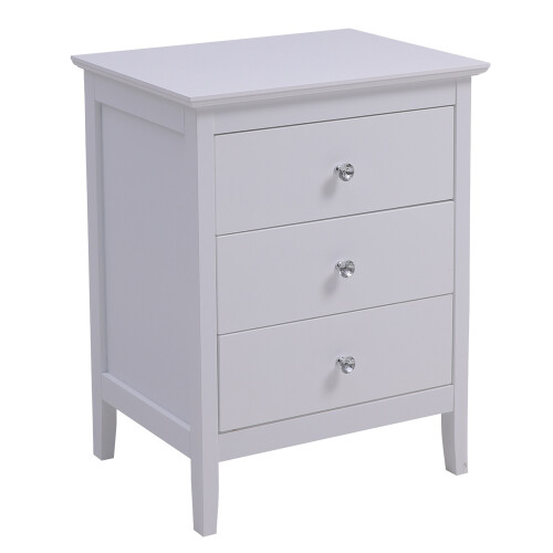 Living And Home 3 Drawer White Nightstand Sofa Side Table 2