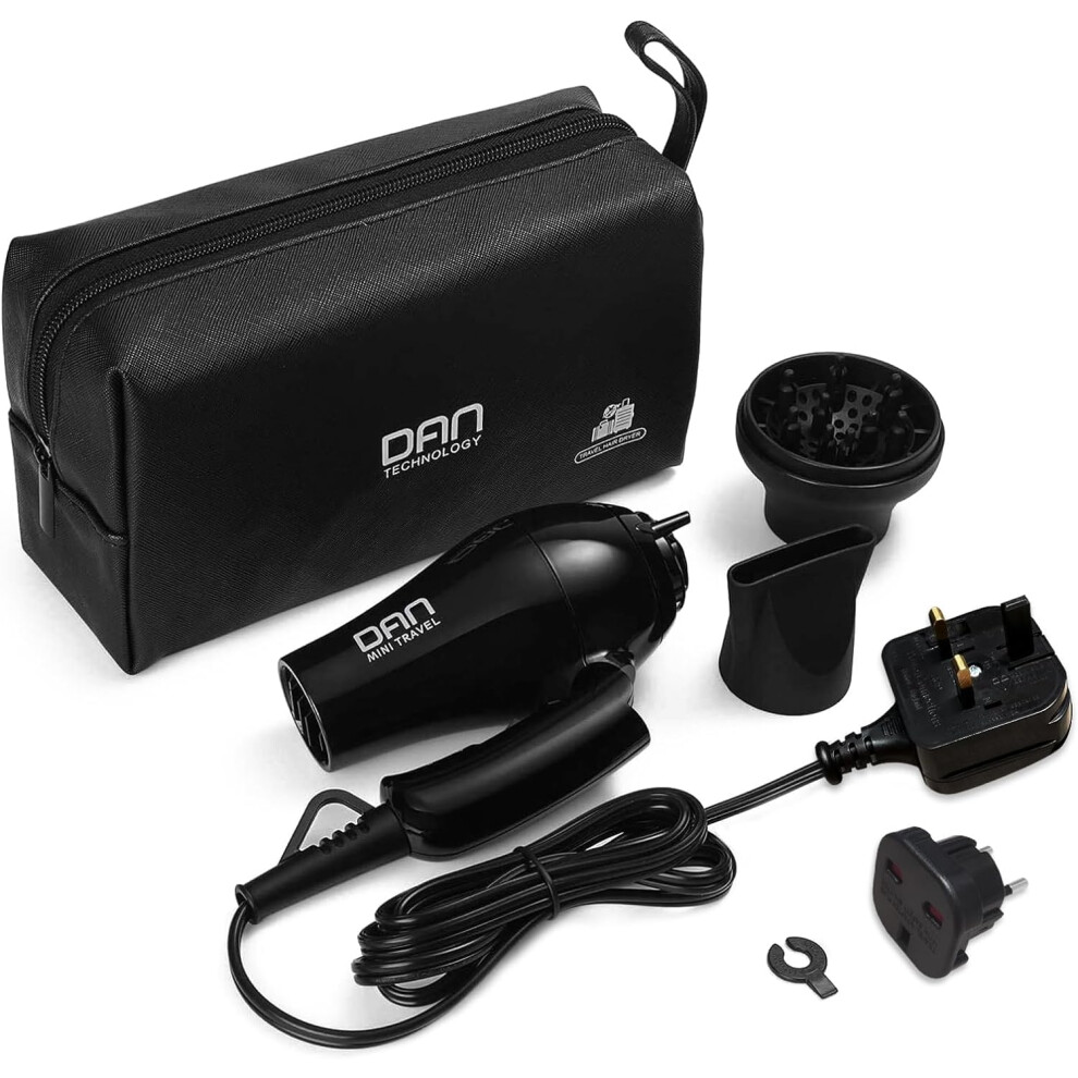 Travel Hair Dryer 1000W Dual Voltage Hair Dryer with Plug Adapter and Storage Bag Mini Hair Dryer with Folding Handle Small Hair Dryer