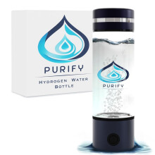 (Blue) Hydrogen water bottle, 330ml hydrogen water generator, hydrogen water machine with platinum SPE/PEM electrolysis technology, UK hydrogen water bottle