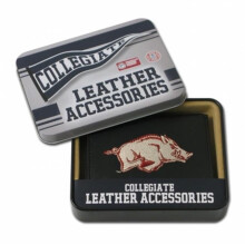 Rico Sporting Goods Arkansas Razorbacks Men's Black Leather Tri-fold Wallet