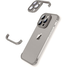 (gray, For iPhone 11Pro Max) Titanium Gray Frameless Camera Lens Protector Bumper Phone Case Cover For iPhone 15 Pro Max 14 Plus 13 12 11 14Pro 15Pro 13Pro