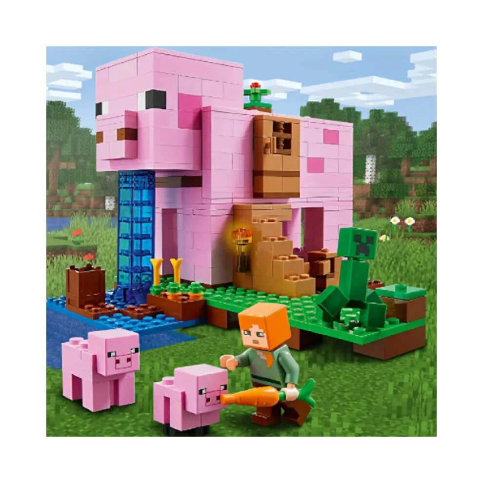 Minecraft The Pig House Blocks Educational Bricks fit for LEGO Toys Gift