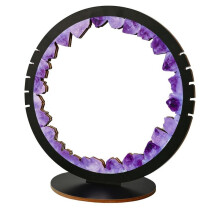 Round Decorative Mirror Decorative Rustic Circle Mirror With Stand Detachable Farmhouse Mirrors For Table Ornaments Living Room