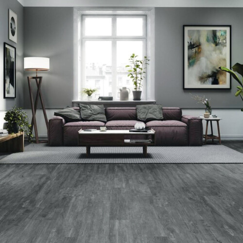 Living And Home 36Pcs Grey Rustic Style Wood Plank PVC Flooring 2