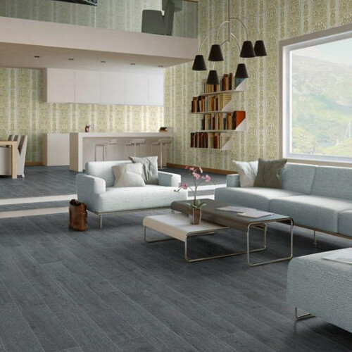 Living And Home 36Pcs Grey Rustic Style Wood Plank PVC Flooring 1