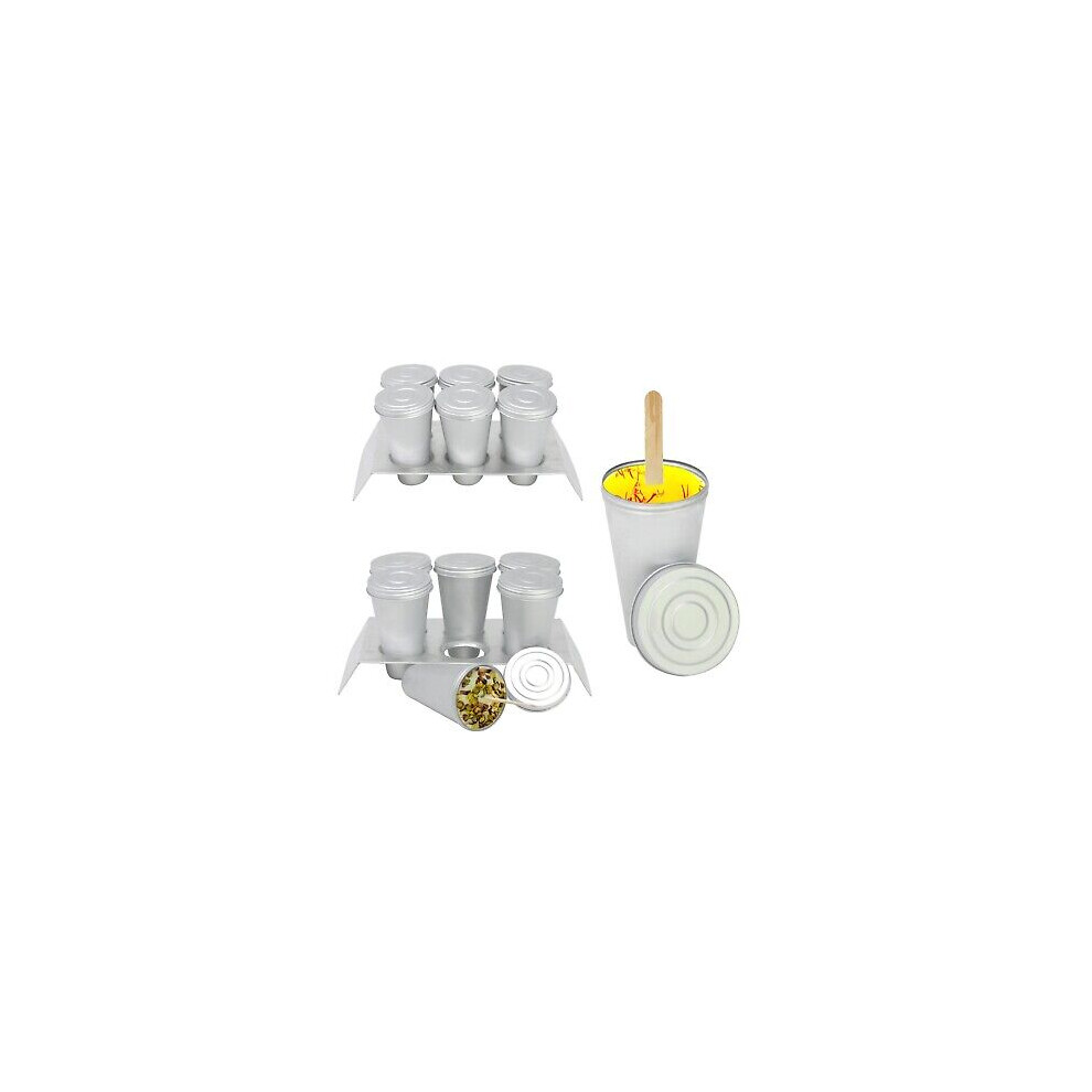 Kulfi Moulds Aluminium 6PCS Ice Cream Lolly Frozen Yoghurt Popsicle