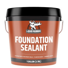 Liquid Rubber Concrete Foundation and Basement Sealant - Indoor & Outdoor Waterproof Coating, Easy to Apply, Black, 3.78 Litres