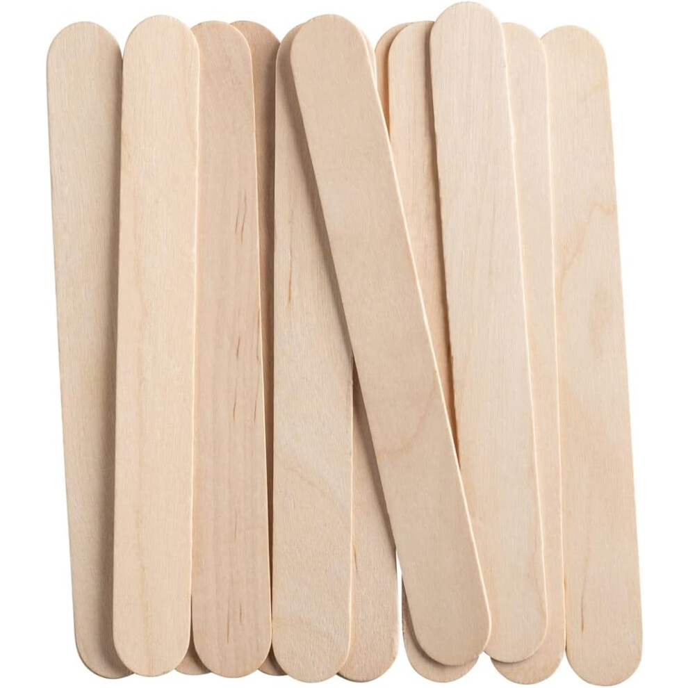 100 Jumbo 6 Inch Wooden Popsicle Lolly Sticks Crafts Ice Cream Tongue Depressors