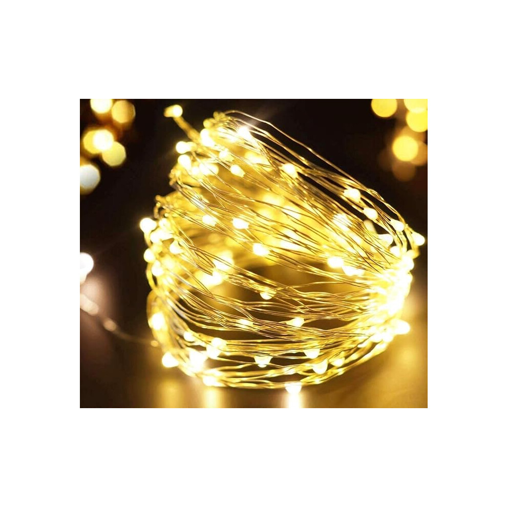 Frideko 50 LED Fairy Lights Battery Operated 5m/16ft Thin Wire String Lights Battery Indoor for (Warm White)