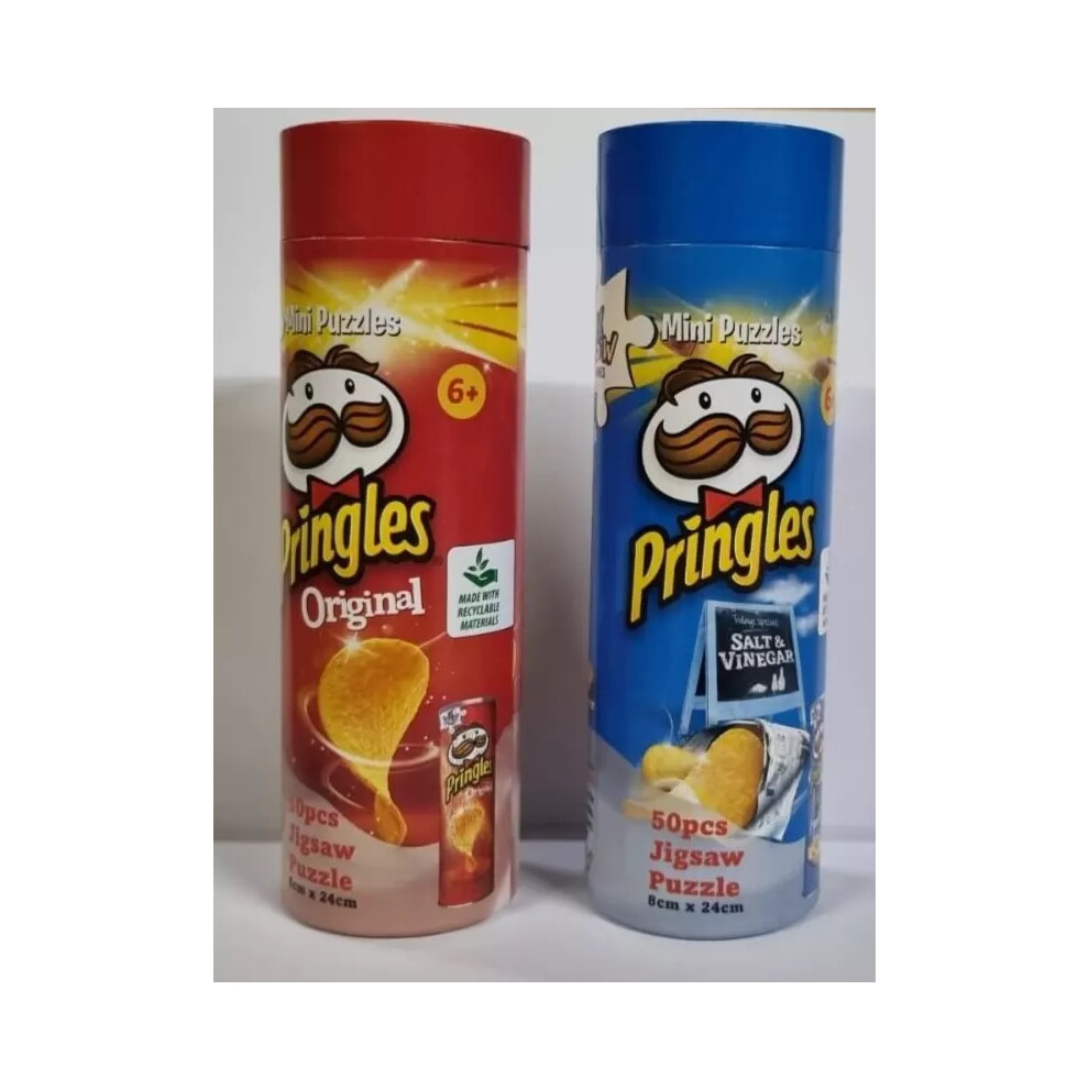 X2 Pringles Salt & Vinegar / Original 50 Piece Mini Jigsaw Puzzle