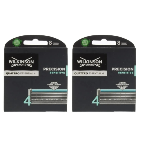 Wilkinson Sword 2 x 8 Pack Wilkinson Sword Quattro Titanium Sensitive Blades