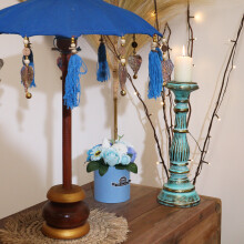 (Blue) Bali Handcrafted Home Decor Parasol