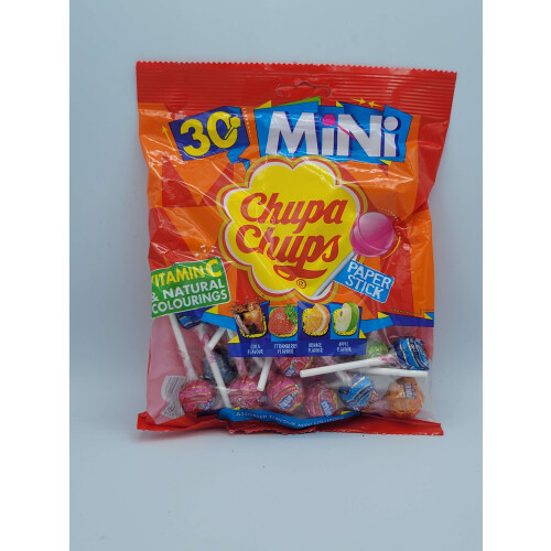Chupa Chups Chupa Chups Paper Stick 30 x Assorted Flavour Mini Lollipops Gift 180g 1