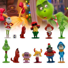 Christmas Grinch Action Figure Set - 22 PVC Mini Toys for Desktop Decor & Gift