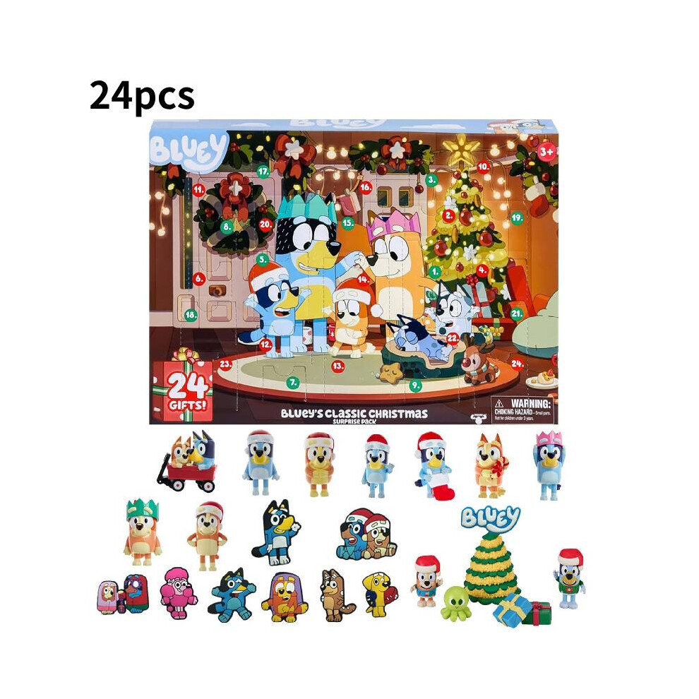 (Brown) Bluey Scooby Christmas Doo Advent Calendar 24 Gifts Box Toy Festivals Countdown