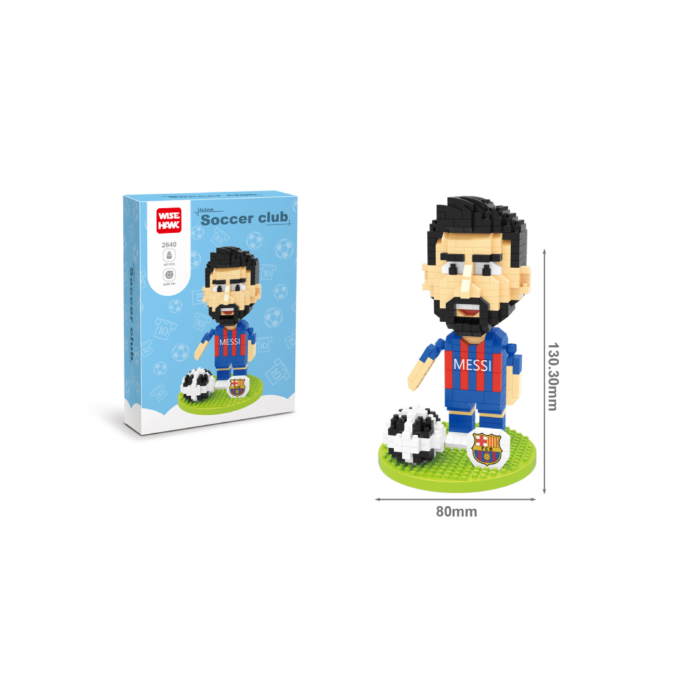 (Messi) Soccer Football Player Star Mini Build Block Diy Brick Child Puzzle Gift Toy