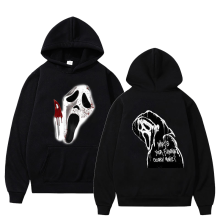 (Black, L) Scream Character Pattern Hoodie Winter Keep Warm Clothes Halloween Costumes