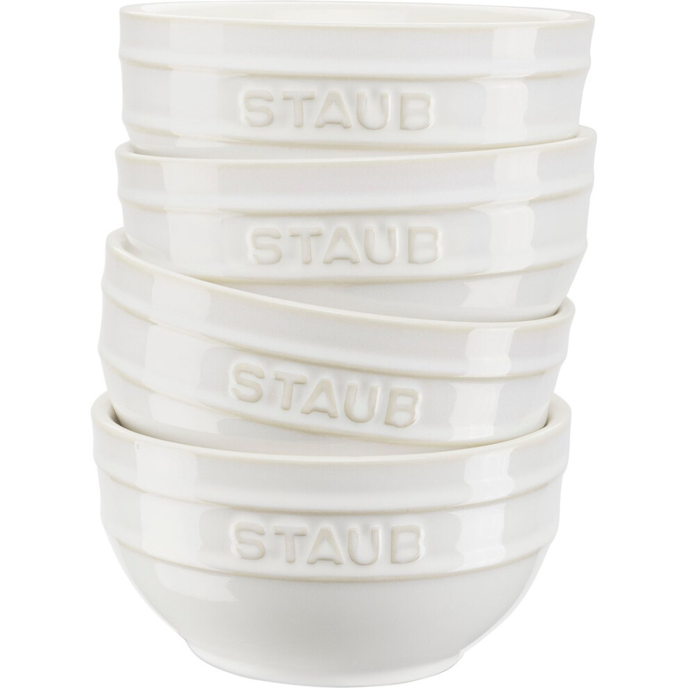 Set of 4 Staub round bowls - 12 cm, Ivory