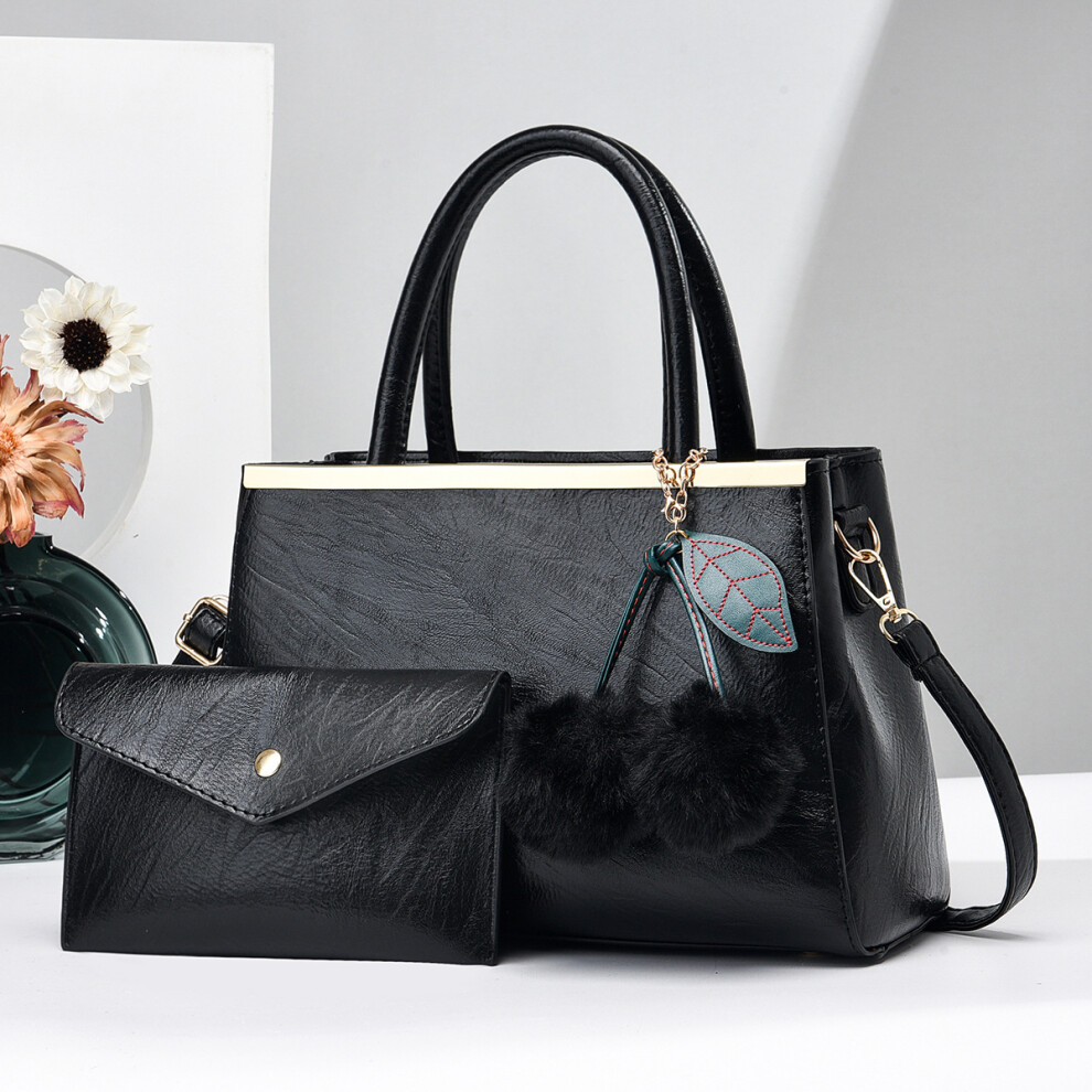 (Black) Chic Womens Handbag Trendy Crossbody Bag With Large Capacity And Multiple Pockets Design Black