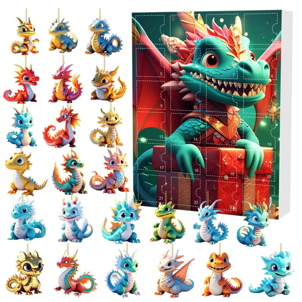 (C) Christmas Countdown Calendar Adorable 2d Dragon Baby Dolls & Stunning Christmas Pendant From The Festive Dragon Series