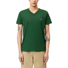 (Green, S) Lacoste TH6710 Mens V Neck T Shirt PIMA Summer Tee