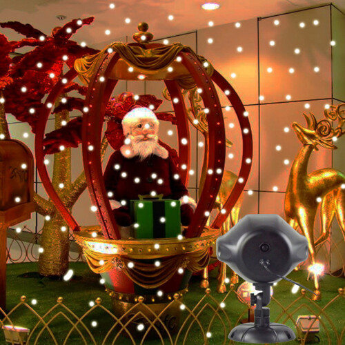LED Projector Light Snow Falling Lights Rotatable Waterproof Outdoor Indoor Snowflake Decorations 2