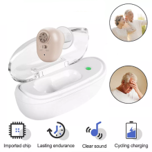 In-Ear Invisible Hearing Aid for Elderly - Mini Adjustable Tone Sound Amplifier, Rechargeable, Portable