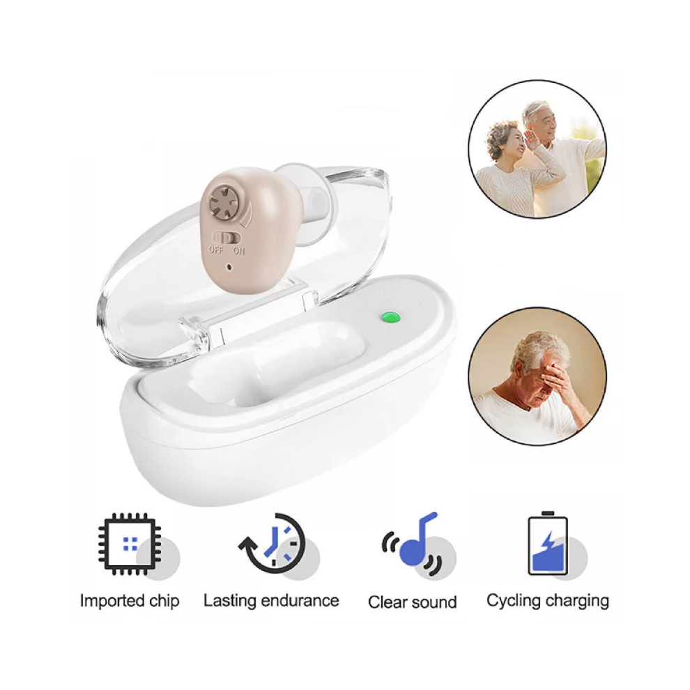 Elder Hearing Aid In Ear Mini Invisible Adjustable Tone Sound Amplifier Portable