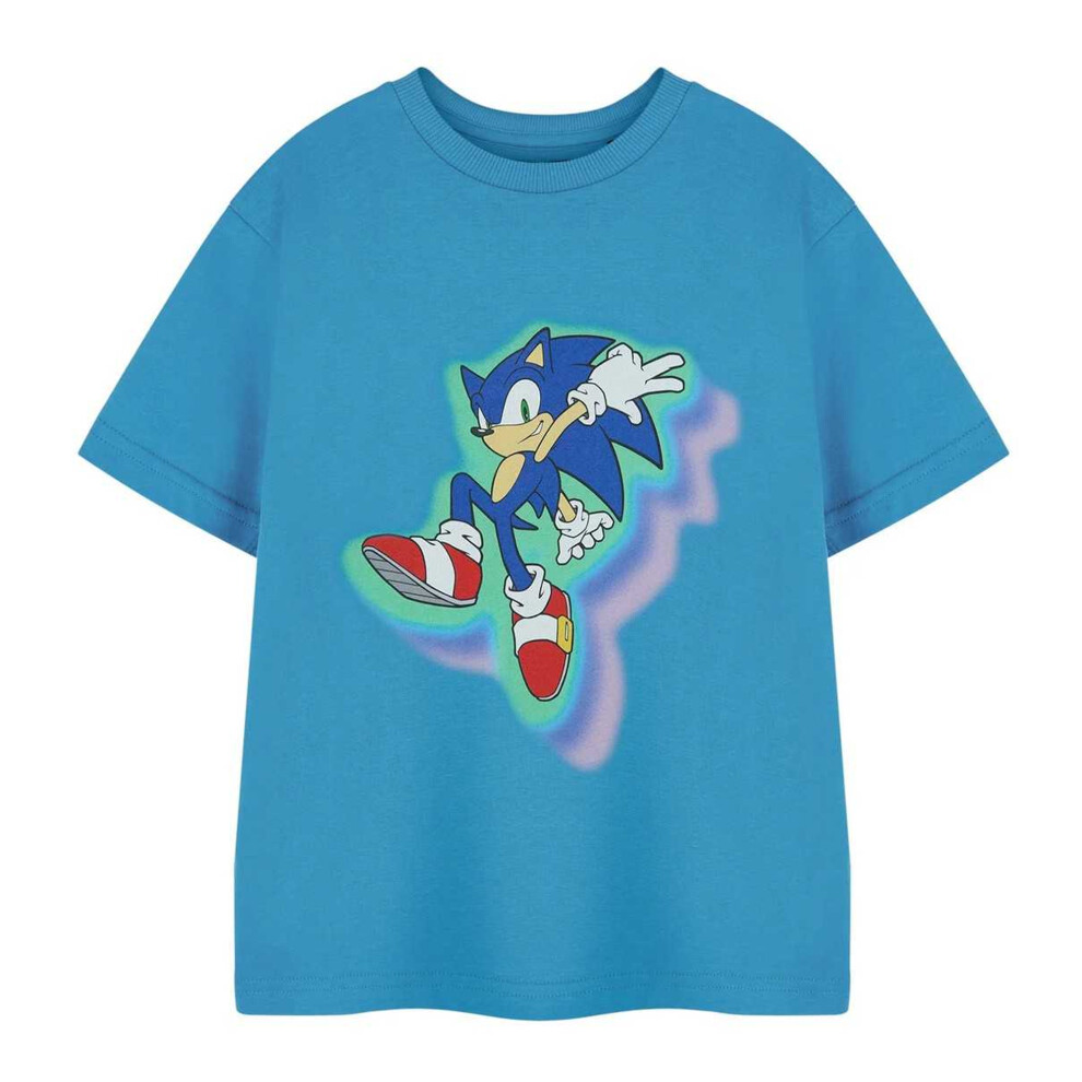 (3-4 Years, Blue) Sonic The Hedgehog Boys Glow Trio Short-Sleeved T-Shirt