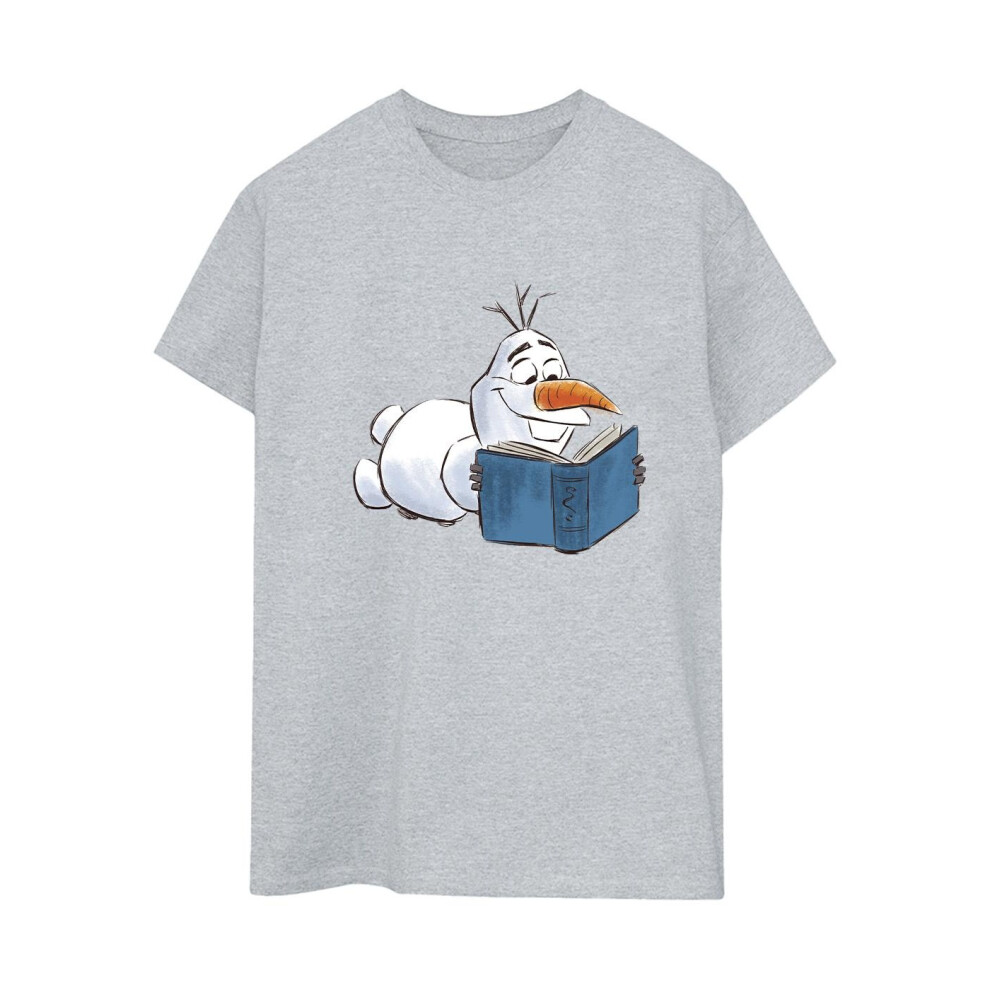 Frozen Olaf Reading Cotton Boyfriend T-Shirt