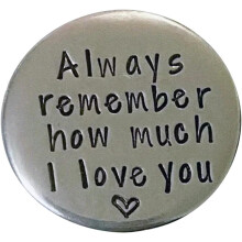Heartfelt Pewter Pocket Tokens, A Little Pocket Engraved Stainless Steel Pocket Keepsake Token Double Sided Message Engraved