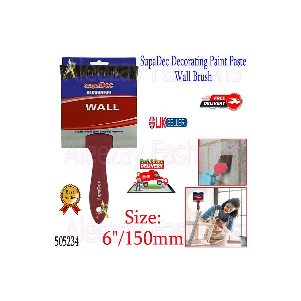 Decorating Large Area Emulsion Paint Paste Wall Brush - 6"/150mm