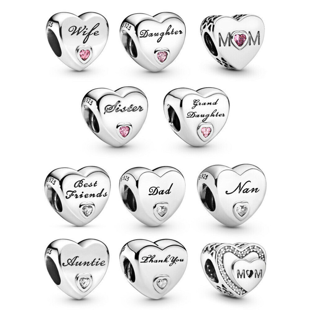 (daughter charm) 9525 sterling silver charm for pandora bracelet