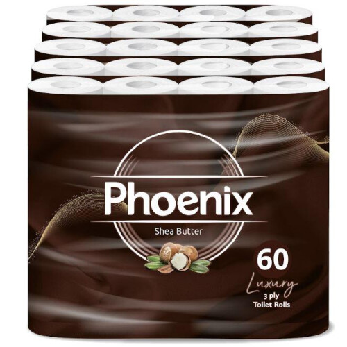 60 Roll Bulk Buy - Quilted 3 Ply Shea Butter Fragranced Toilet Rolls