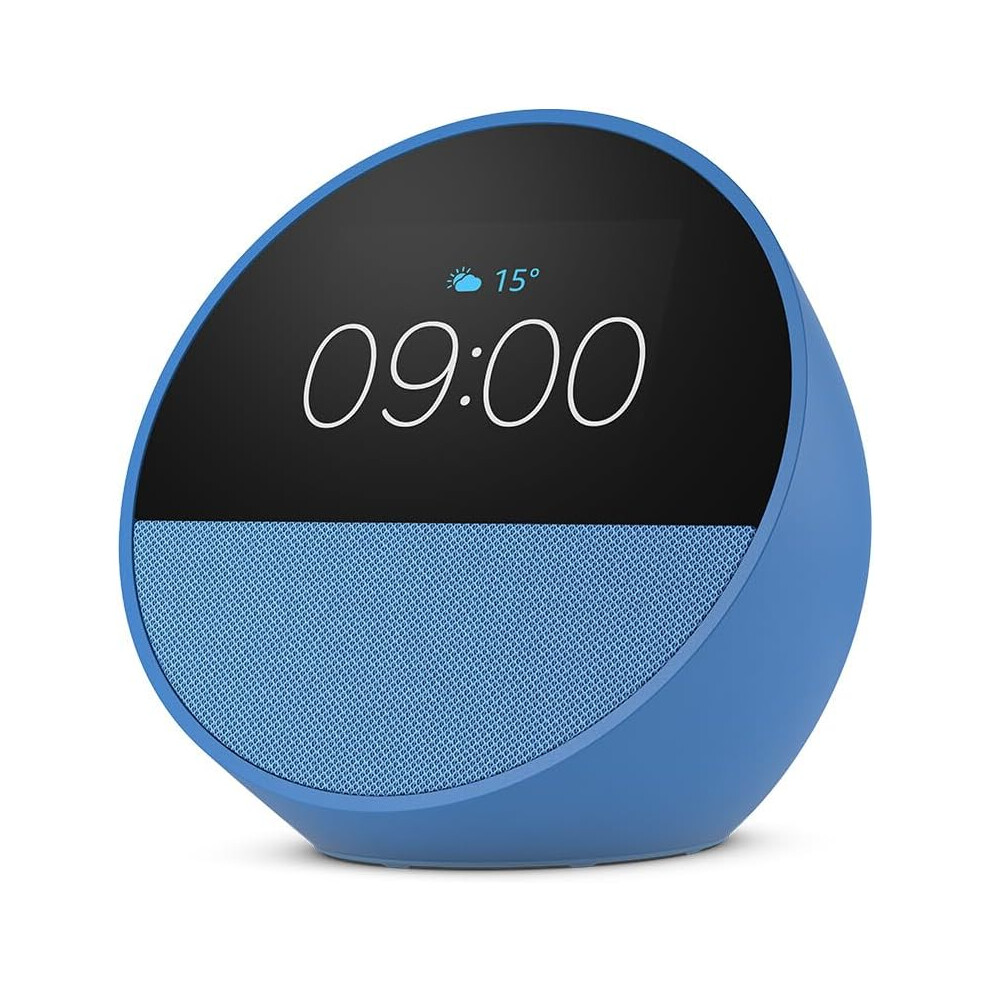 Amazon Echo Spot 2024 Smart alarm clock + Alexa (Ocean Blue)