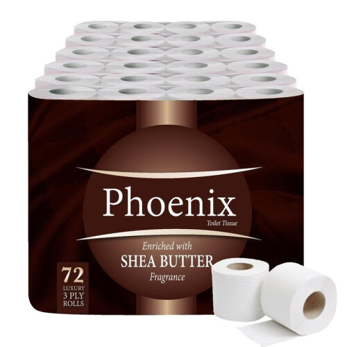 Phoenix 72 Toilet Rolls Shea Butter Fragranced 3 ply