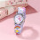 Police (Sky blue) Cute Candy Color Silicone Strap Unicorn Pattern Quartz Childrens Watch 3