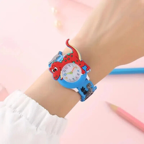 Police (Blue) Kids 3D Dinosaur Silicone Quartz Watch 2