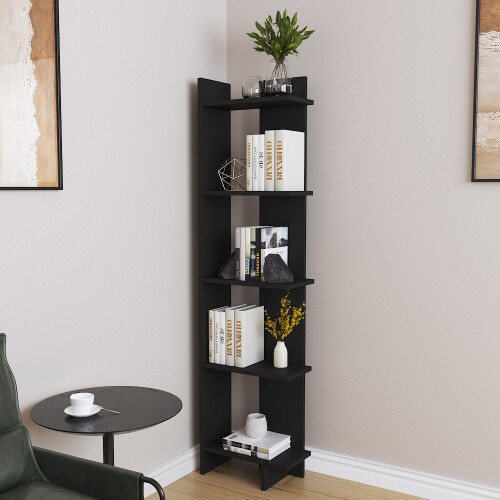 Living And Home 5-Tier Corner Shelf Unit Bookcase Storage Display Rack