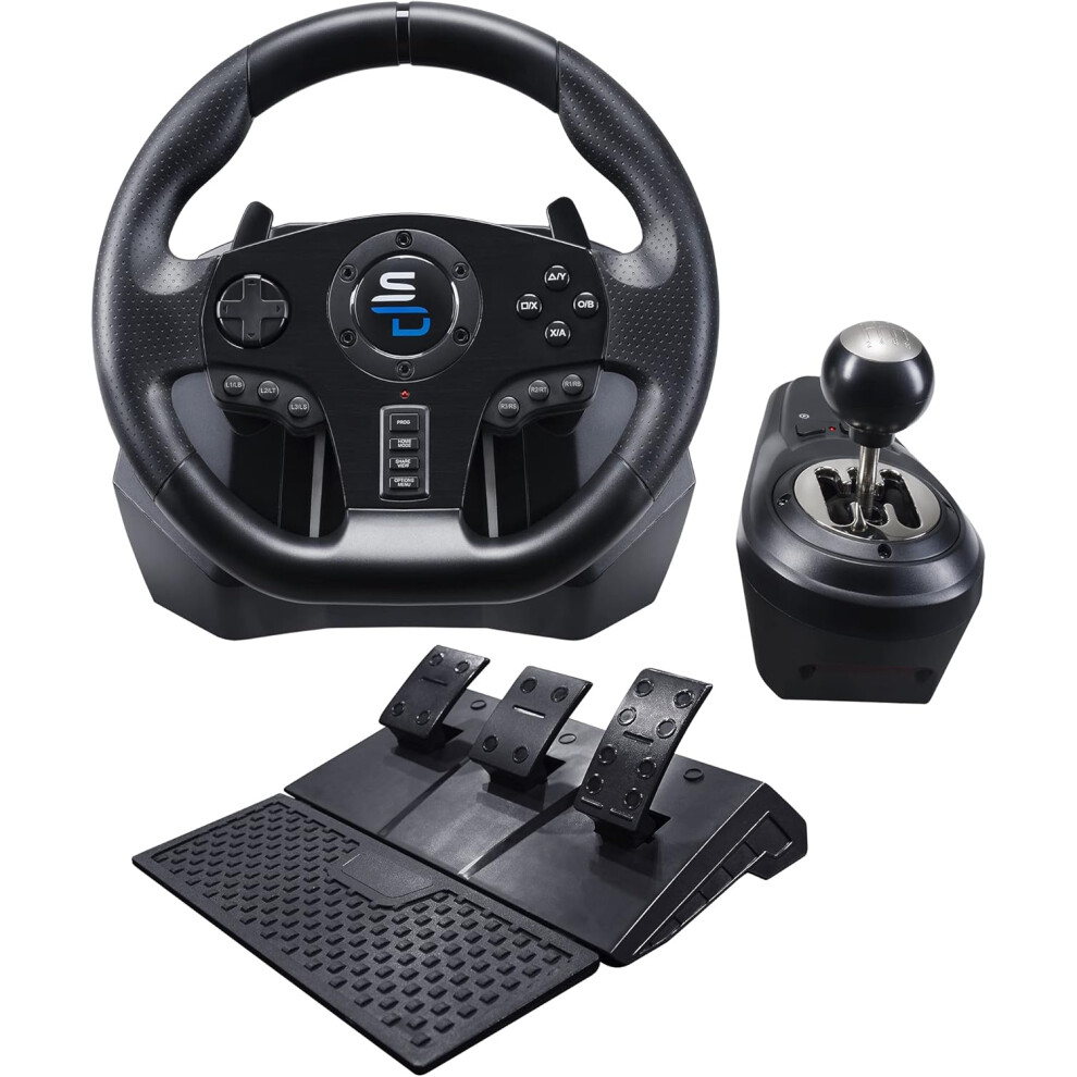 Superdrive Gs850-X Racing Wheel With Manual Shifter, 3 Pedals, Shift Paddles For Xbox Series X/S, Ps4, Xbox One (Programmable For All Games) 4027137276401