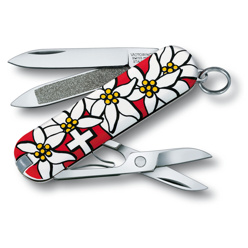 Victorinox Classic Edelweiss swiss army knife - 58mm keyring size 7 functions