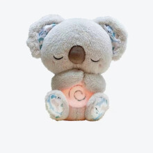 (Gray Double ) Anxiety Relief Plush Toys Cute Koala Breathing Musical Soothing Doll Sleep Toy
