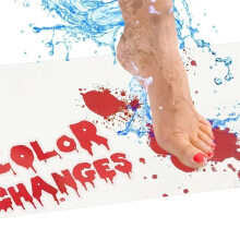 (white) Halloween Bloody Color Changing Bathroom Mat Scary Blood Red Non-Slip Color Changing Floor Mat Funny Prank Bath Mat