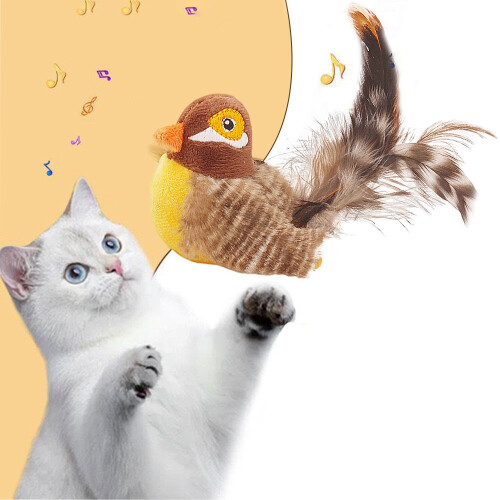 Interactive Cat Toys Flying Bird Cat Toy Flapping Wings Sparrow Catnip