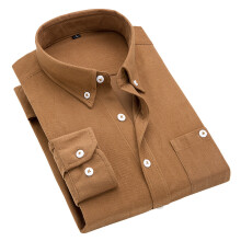 (Khaki, M) Men Corduroy Blouses Solid Jacket Casual Shirts Collar Long Sleeve Shirt Tops