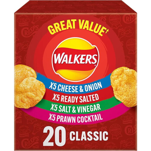 Walkers Walkers Classic Variety Multipack Crisps Box 20x25g 1