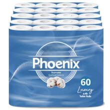 60 Roll Phoenix Soft Supreme Luxury Quilted 3 Ply Non-Fragranced Toilet Rolls