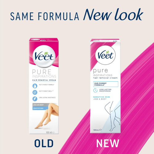 Veet Hair Removal Cream for Sensitive Skin, 100 ml x 2 1